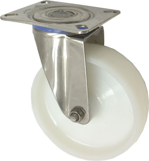 Afbeeldingen van KELFORT Zwenkwiel wit RVS met rollager 100MM