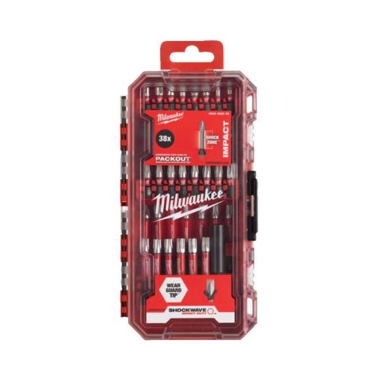 Afbeeldingen van MILWAUKEE Bitset SHOCKWAVE in PACKOUT Friendly Box 38x