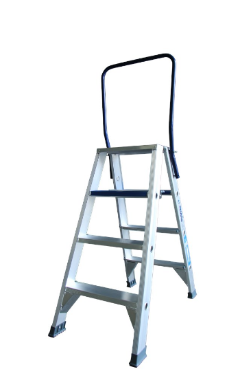 Afbeeldingen van ASC Dubbele trap 4 treden met beugel 1,0M stahoogte