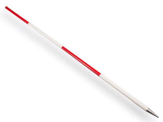 Afbeeldingen van NESTLE Jalonstok 200CM metaal met metalen punt bovenkant rood