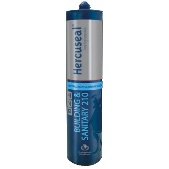 Afbeeldingen van HERCUSEAL Siliconenkit Building & Sanitary 210 antraciet 310ML