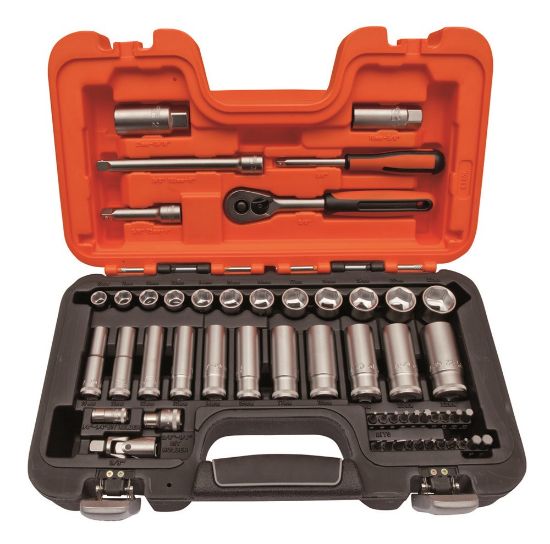 Afbeeldingen van BAHCO Bit- & doppenset ⅜" 10-22MM + ¼" DIN3120 53-delig