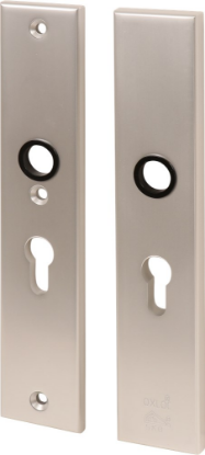 Afbeeldingen van OXLOC Veiligheidslangschild krukgat + profielcilinder binnen/krukgat + profielcilinder buiten rechte hoeken aluminium PC55