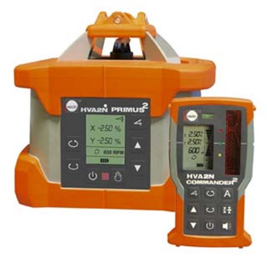 Afbeeldingen van NEDO Rotatielaser PRIMUS 2 HVA2N inclusief laserontvanger COMMANDER 2 HVA2N(laserontvanger met radiografische afstandsbediening), Heavy-Duty baakklem, Quick-Fix, accu's, lader en koffer laser-klasse 3R 472061