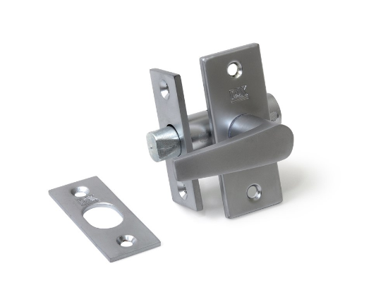 Afbeeldingen van Insteekgrendel met sluitplaat satijn 45/25