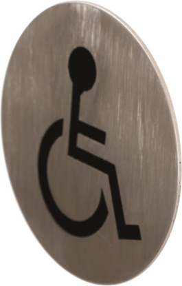 Afbeeldingen van OXLOC Symboolplaat RVS invalide toilet 75MM