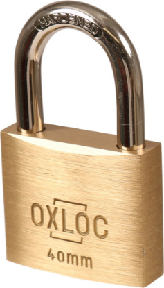 Afbeeldingen van OXLOC Cilinderhangslot EV messing laag 40MM KA4003