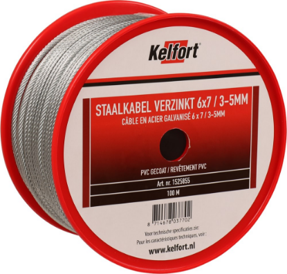 Afbeeldingen van KELFORT Staalkabel EV 6X7 gecoat 3-5MM 100M