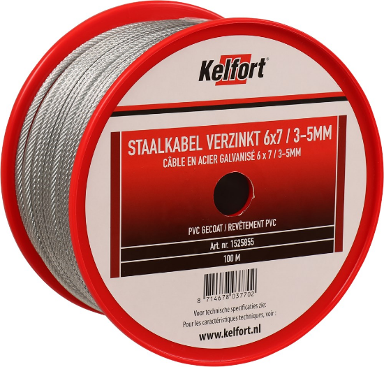 Afbeeldingen van KELFORT Staalkabel EV 6X7 gecoat 3-5MM 100M