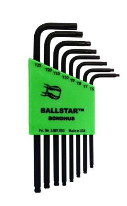 Afbeeldingen van BONDHUS Haakse torxsleutelset kogelkop T6-T25 8x
