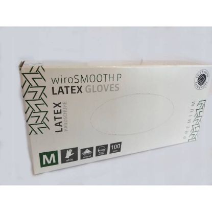 Afbeeldingen van Onderzoekshandschoen latex gepoederd M