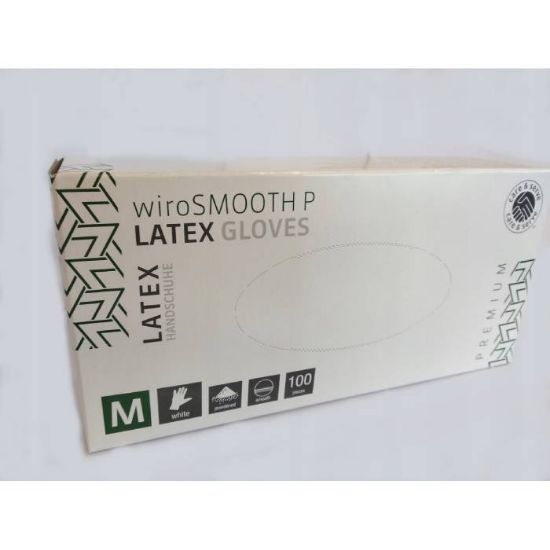 Afbeeldingen van Onderzoekshandschoen latex gepoederd M