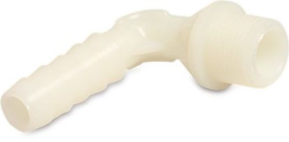 Afbeeldingen van Bocht 90° PA (nylon) wit ⅜"X12MM buitendraad/slangtule 16bar