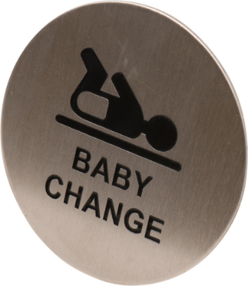 Afbeeldingen van OXLOC Symboolplaat RVS verschoonruimte 75MM