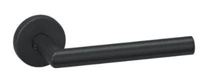 Afbeeldingen van OXLOC Deurkruk + rozet L-model Tilburg RVS zwart PE 37-42MM