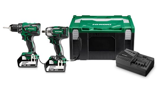 Afbeeldingen van HIKOKI Accu combo pack KC18DPLWDZ, accu boorschroefmachine DS18DBSL + accu slagmoeraanzetter 1/2" WR18DBDL2 + 2x 18V 5,0Ah in HSC III