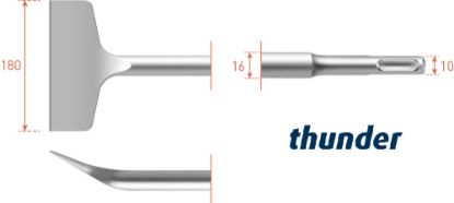 Afbeeldingen van ROTEC Spadebeitel SDS-Plus gebogen Thunder 75X165MM