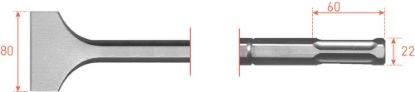 Afbeeldingen van ROTEC Spadebeitel zeskant 22 80X360MM