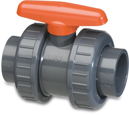 Afbeeldingen van VDL Kogelkraan PVC-U type DIL grijs 25MM lijmmof 16bar