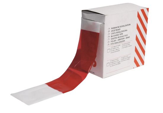 Afbeeldingen van KONVOX Afzetband rood/wit 80MM 500M