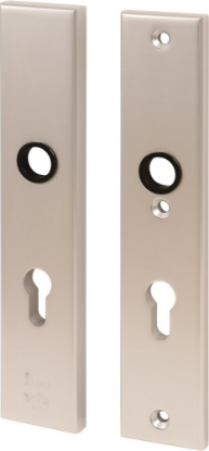 Afbeeldingen van OXLOC Veiligheidslangschild krukgat + profielcilinder binnen/buiten recht aluminium PC72 40MM