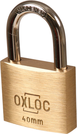 Afbeeldingen van OXLOC Cilinderhangslot EV messing laag 40MM KA4005