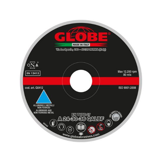 Afbeeldingen van GLOBE Afbraamschijf G0412 ALU A24-30-36-QALBF 125X6,5X22,2MM