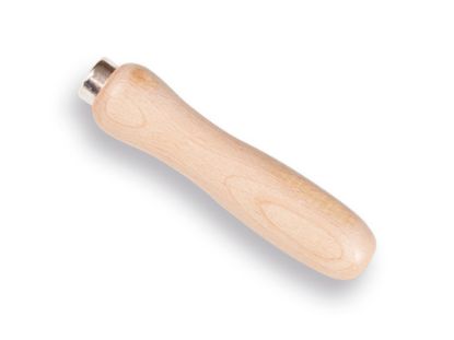 Afbeeldingen van Vijlheft beukenhout met ring en gat 14CM