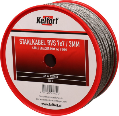Afbeeldingen van KELFORT Staalkabel RVSA2 7X7 3MM 200M