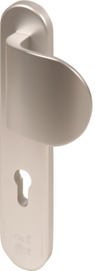 Afbeeldingen van OXLOC Veiligheidslangschild deurduwer + profielcilinder aluminium ovaal PC72