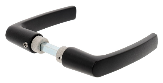 Afbeeldingen van OXLOC Deurkruk blokmodel Bordeaux aluminium zwart 38-42MM