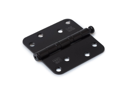 Afbeeldingen van DX Kogellagerscharnier ronde hoeken + pen RVS geborsteld zwart 89X89MM