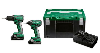 Afbeeldingen van HIKOKI Accu combo pack KC18DDWDZ, accu boorschroefmachine DS18DD + accu slagschroevendraaier WH18DD 2x 3,0Ah accu HSC in HSC II