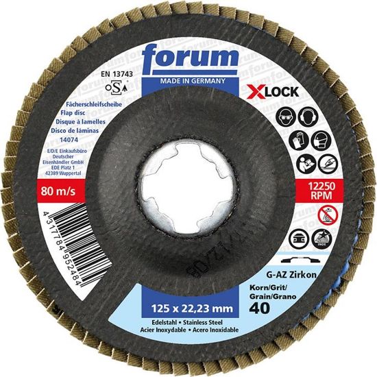 Afbeeldingen van FORUM Lamellenschijf recht X-LOCK 125MM K80