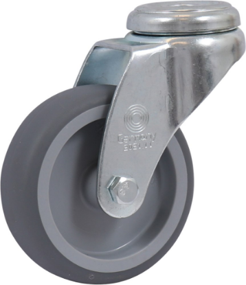 Afbeeldingen van KELFORT Zwenkwiel grijs EV rubber + boutgat 75MM