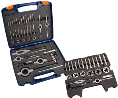 Afbeeldingen van ROTEC Handtappen- en snijplatenset 55-delig M3-M20