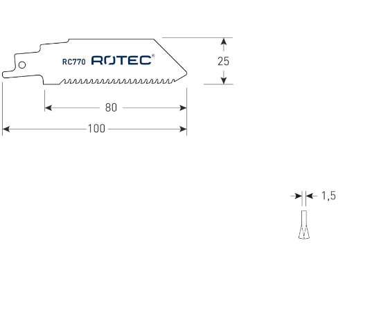 Afbeeldingen van ROTEC Reciprozaagblad RC770 / S555CTC 2x