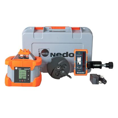 Afbeeldingen van NEDO Rotatielaser PRIMUS 2 H2N inclusief laserontvanger ACCEPTOR MAXX met Heavy-Duty baakklem, Quick-Fix, accu's, lader en koffer laser-klasse 3R 472036