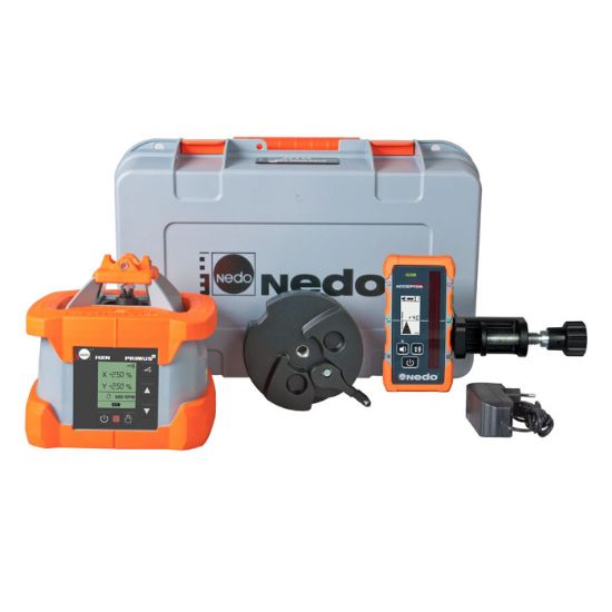 Afbeeldingen van NEDO Rotatielaser PRIMUS 2 H2N inclusief laserontvanger ACCEPTOR MAXX met Heavy-Duty baakklem, Quick-Fix, accu's, lader en koffer laser-klasse 3R 472036