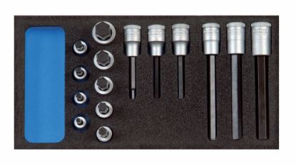 Afbeeldingen van GEDORE Schroevendraaierdopsleutelset ½" in 1/3 CT module 15x