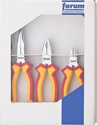 Afbeeldingen van Tangenset VDE verchroomd kunststofmantel 3x