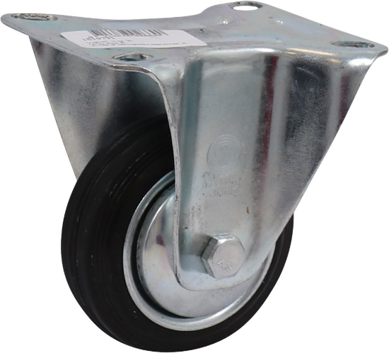 Afbeeldingen van KELFORT Bokwiel EV zwart rubber wiel 80MM plaatafmeting 10MM 50kg