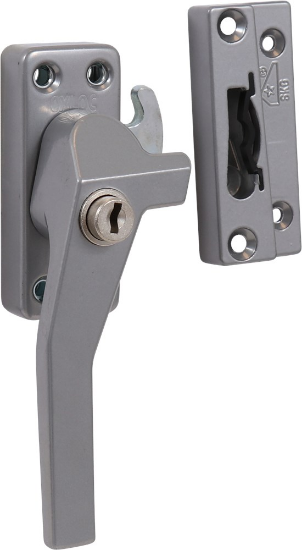 Afbeeldingen van OXLOC Raamsluiting cilinderslot aluminium grijs links SKG*