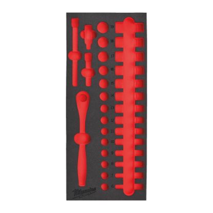 Afbeeldingen van MILWAUKEE Foam inlay leeg t.b.v. 32-delige doppenset ⅜"' metrisch