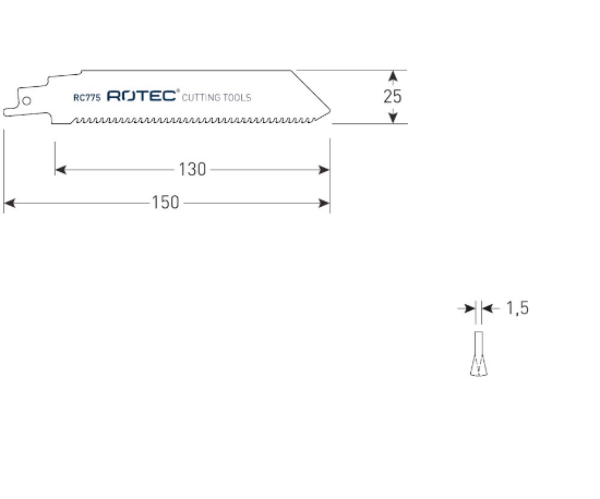 Afbeeldingen van ROTEC Reciprozaagblad RC775 / S955CTC 2x