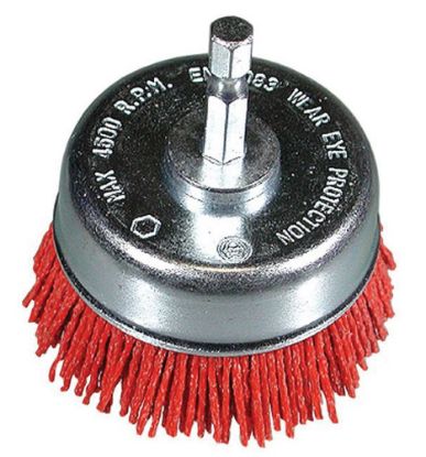 Afbeeldingen van HIKOKI Komborstel 75X¼" zeskant stift slijpnylon fijn 751331