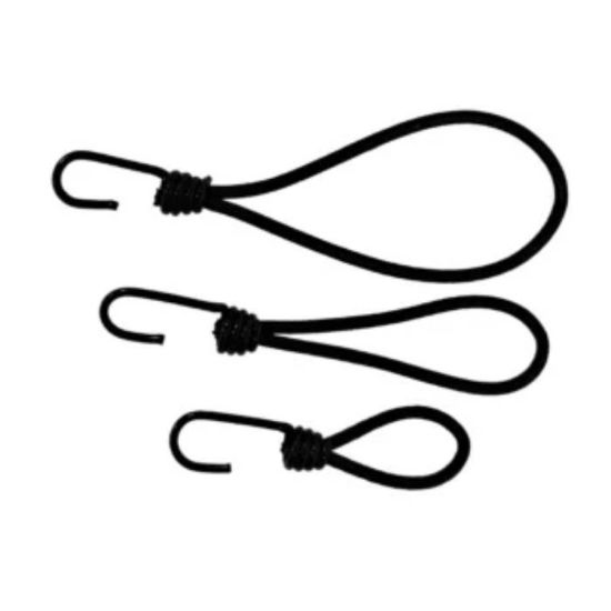 Afbeeldingen van Span elastiek + haak zwart 6X200MM