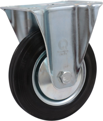 Afbeeldingen van KELFORT Bokwiel EV zwart rubber wiel 160MM plaatafmeting 13MM 135kg