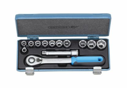 Afbeeldingen van GEDORE Dopsleutelset ½" 19 KMU-20 zeskant 10-24MM 13x