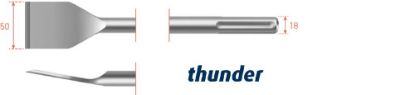 Afbeeldingen van ROTEC Spadebeitel SDS-Max gebogen Thunder 50X380MM
